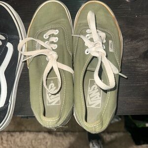 Vans Sage Green Canvas Shoes